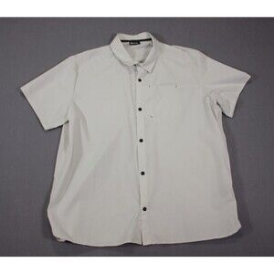 North Face Men Grey Nylon Stretch Breathable Shirt Snap Buttons XXL